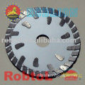 Small deep teeth turbo diamond saw balde with guide segment for long life cutting hard and dense material---GEAD
